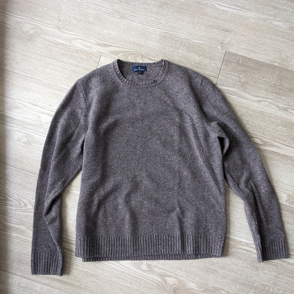 Brooks Brothers Brown Merino Wool Crewneck Sweater Medium - Picture 1 of 4